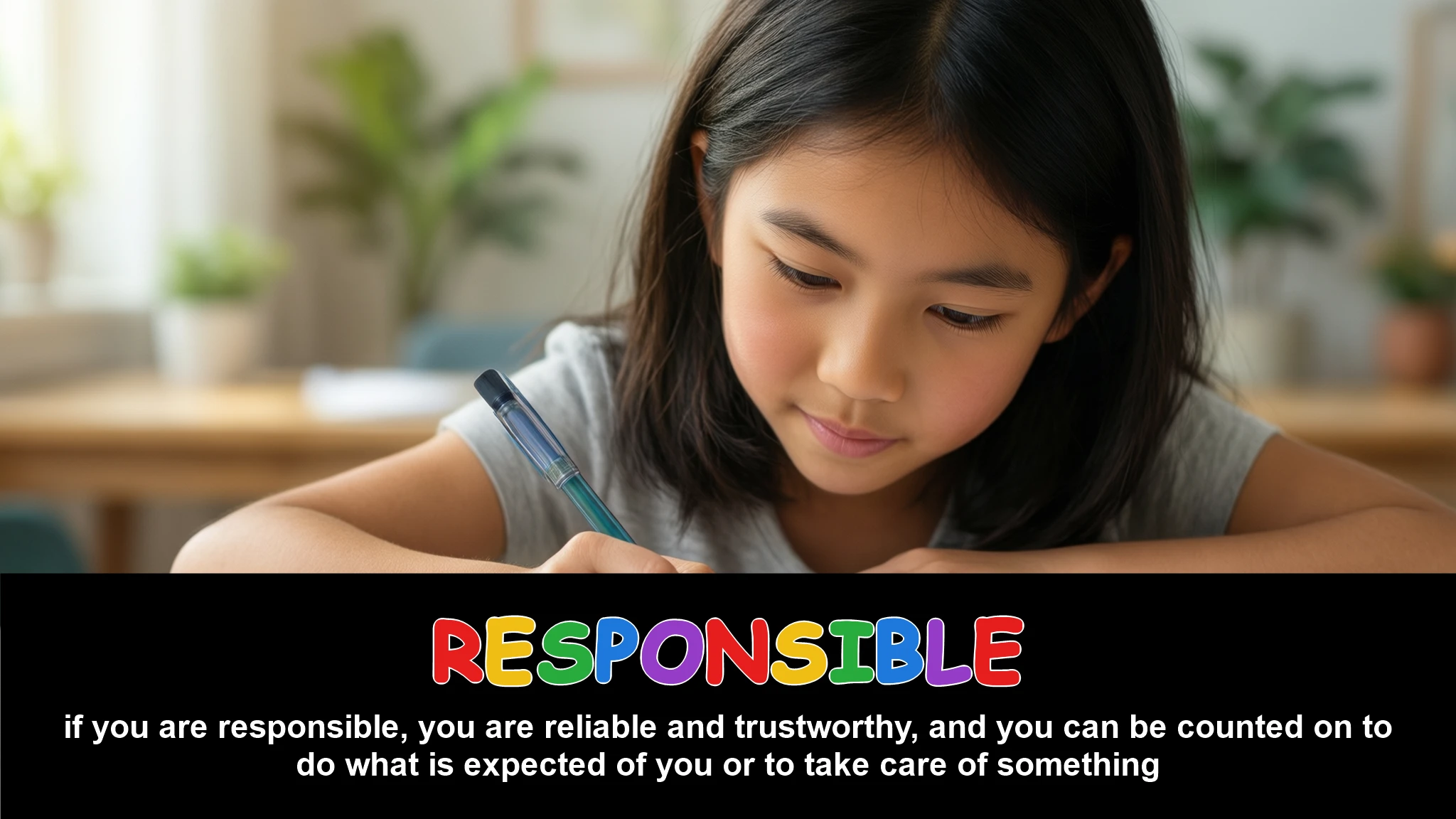 English Illustration for responsible
